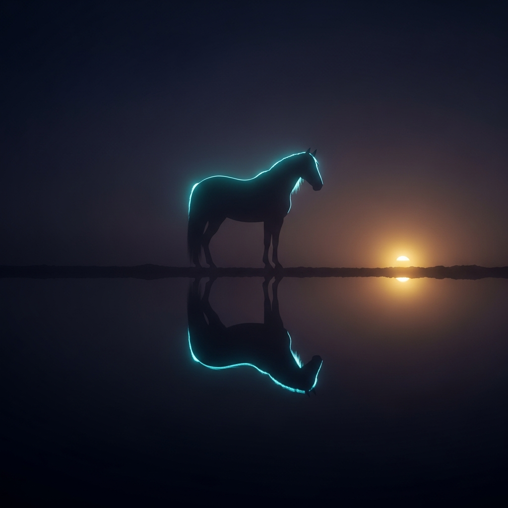 A horse and its reflection — the duality of self